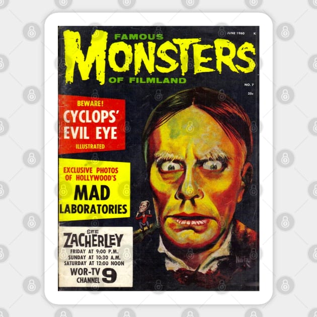 Famous Monsters of Filmland - Zacherley Sticker by TheArtOfBrooklyn